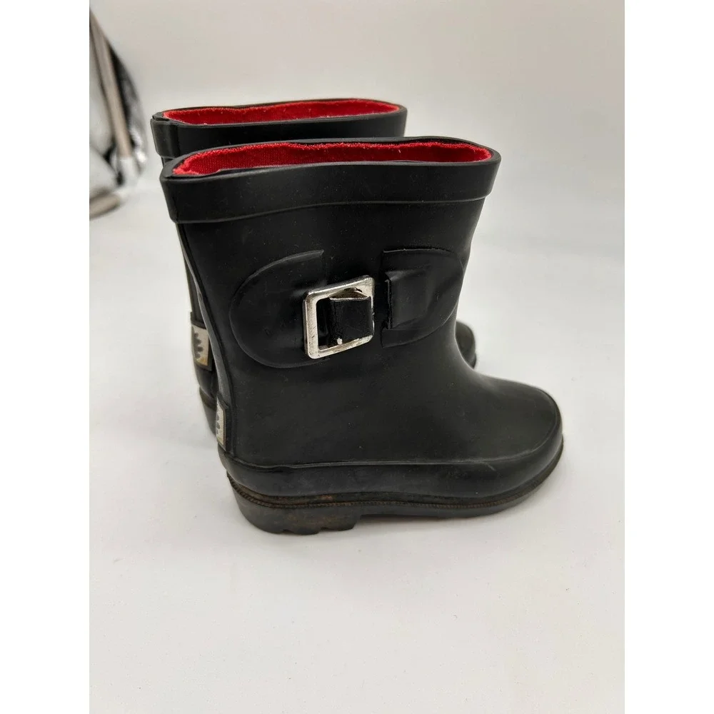 Oaki‎ Black Rubber Buckle Rain Boots Kids Size 4 Toddler Child Waterproof